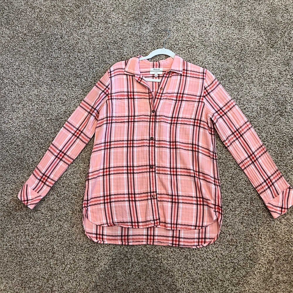 Madewell Classic Pink Plaid Shirt